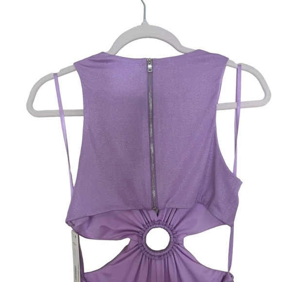 NWT AQUA Formal Bloomingdale's Purple Sleeveless Cutout Maxi Dress - Picture 4 of 7